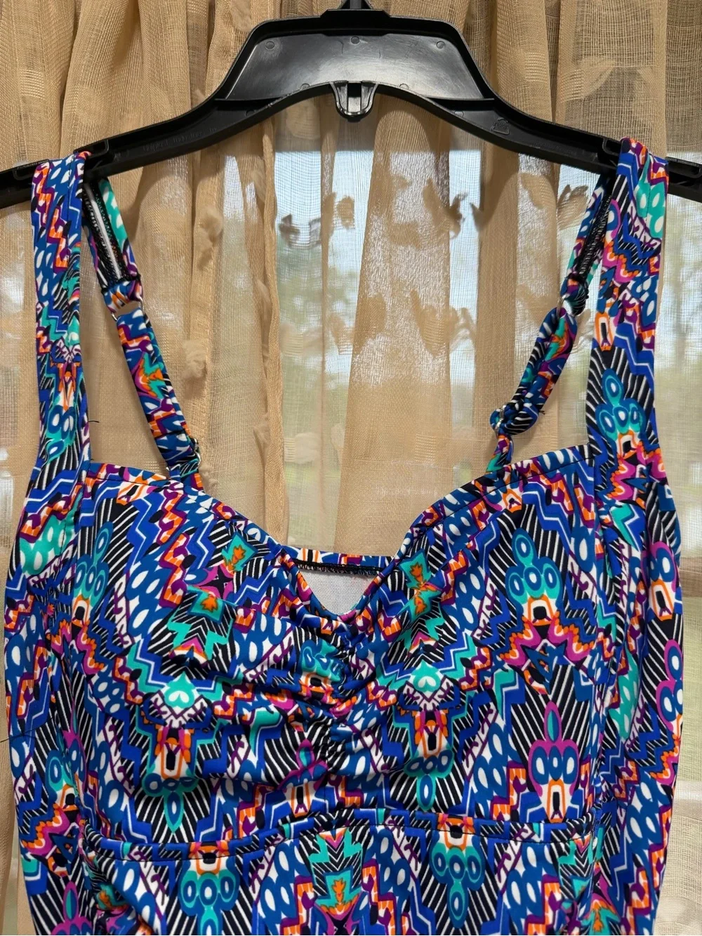 Swim Solutions Women's Tummy-Control Shirred One-Piece Swimsuit size medium - Picture 7 of 11